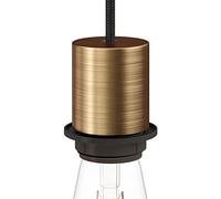creative cables Kit portalámparas E27 en Metal Semi-roscado con Abrazadera de Cable Oculta - Latón Satinado