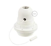 creative cables Kit portalámparas termoplástico para Pantallas E27 con Tirador - Blanco