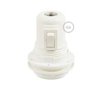 creative cables Kit portalámparas termoplástico para Pantallas E27 Interruptor - Blanco