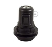 creative cables Kit portalámparas termoplástico para Pantallas E27 Interruptor - Negro