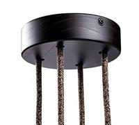 creative cables Kit rosetón cilíndrico de Madera 4 Agujeros - Efecto Wengué