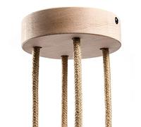 creative cables Kit rosetón cilíndrico de Madera 4 Agujeros - Neutro