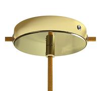 creative cables Kit rosetón cilíndrico de Metal 1 Agujero Central y Dos Laterales - Cilíndrico, Latón