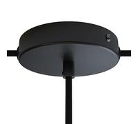 creative cables Kit rosetón cilíndrico de Metal 1 Agujero Central y Dos Laterales - Cilíndrico, Negro