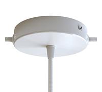 creative cables Kit rosetón cilíndrico de Metal 1 Agujero Central y Dos Laterales - Cónico, Blanco Brillante