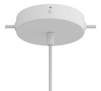 creative cables Kit rosetón cilíndrico de Metal 1 Agujero Central y Dos Laterales - Cónico, Blanco Mate