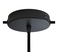 creative cables Kit rosetón cilíndrico de Metal 1 Agujero Central y Dos Laterales - Cónico, Negro