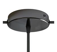 creative cables Kit rosetón cilíndrico de Metal 1 Agujero Central y Dos Laterales - Cónico, Negro Perla