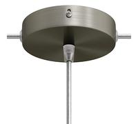 creative cables Kit rosetón cilíndrico de Metal 1 Agujero Central y Dos Laterales - Cónico, Titanio Satinado