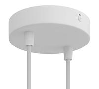 creative cables Kit rosetón cilíndrico de Metal 2 Agujeros - Cónico, Blanco Mate