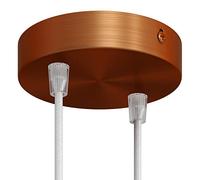 creative cables Kit rosetón cilíndrico de Metal 2 Agujeros - Cónico, Cobre Satinado