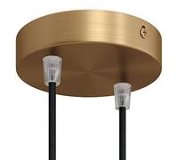 creative cables Kit rosetón cilíndrico de Metal 2 Agujeros - Cónico, Latón Satinado