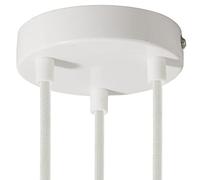 creative cables Kit rosetón cilíndrico de Metal 3 Agujeros - Cilíndrico, Blanco Brillante