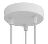 creative cables Kit rosetón cilíndrico de Metal 3 Agujeros - Cónico, Blanco Mate