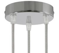 creative cables Kit rosetón cilíndrico de Metal 3 Agujeros - Cónico, Cromo