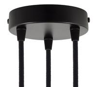 creative cables Kit rosetón cilíndrico de Metal 3 Agujeros - Cónico, Negro