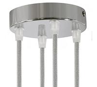 creative cables Kit rosetón cilíndrico de Metal 4 Agujeros - Cónico, Cromo