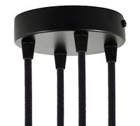 creative cables Kit rosetón cilíndrico de Metal 4 Agujeros - Cónico, Negro