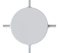 creative cables Kit rosetón cilíndrico de Metal 4 Agujeros Laterales (Caja de conexión) - Blanco Brillante