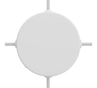 creative cables Kit rosetón cilíndrico de Metal 4 Agujeros Laterales (Caja de conexión) - Blanco Mate