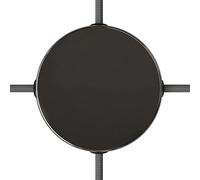 creative cables Kit rosetón cilíndrico de Metal 4 Agujeros Laterales (Caja de conexión) - Negro Perla