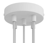 creative cables Kit rosetón cilíndrico de Metal 5 Agujeros - Cilíndrico, Blanco Mate