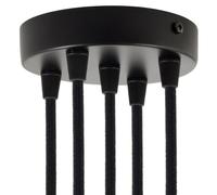 creative cables Kit rosetón cilíndrico de Metal 5 Agujeros - Cónico, Negro