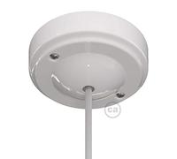 Creative-Cables Kit Rosetón Porcelana Minimal (Blanco, Ø 10 cm) - Para aplique o suspensión individual - Cierre de cable integrado