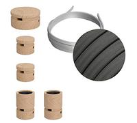 creative cables Kit Wiggle Filé System - con 3m cable textil guirnalda y 5 accesorios de madera - CM03