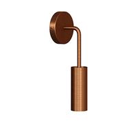 creative cables Lámpara de pared Metal con pantalla Tub-E14 y tubo curvo de extensión - Con bombilla, Cobre satinado