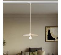 creative cables - Lámpara de riel de madera con cable textil y pantalla tipo OVNI - Bombilla incluida