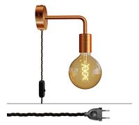 creative cables Lámpara Spostaluce de Metal con extensión Curva - con Bombilla, Cobre Satinado