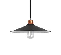 Pantalla Swing de metal esmaltado para casquillo E27 - Blanco - Negro