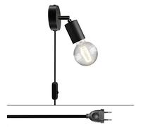 creative cables Spostaluce Lámpara orientable metal Articulación - Con bombilla, Negro