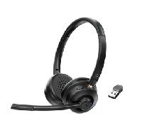 Creative Chat Wireless Auriculares on-Ear inalámbricos con micrófono Tipo Boom con cancelación de Ruido, dongle USB, Control de reproducción y Llamadas, botón para silenciar el micrófono