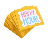 Creative Co-Op 50 servilletas cuadradas de papel "Happy Hour", multicolor