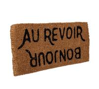 Creative Co-Op Bonjour/Au Revoir Felpudo de Fibra de Coco Natural, Bonote, 32" x 16"