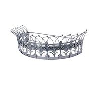 Creative Co-op Curtain or Canopy Crown, Silver Finish Cortina Decorativa de Metal o Corona de toldo, Acabado Plateado