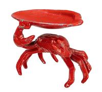 Creative Co-op DA6690 Waterside Envejecido Rojo Decorativo Hierro Fundido Plato en Forma de Cangrejo
