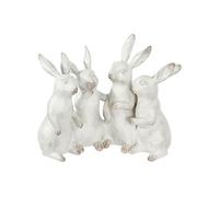 Creative Co-op EC0147 - Figuras y Figuras de cuarteto de Conejo de polirresina blanqueada, Color Blanco