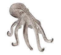 Creative Co-op Eclectic - Figura de Pulpo de Hierro Fundido para teléfono/Tableta, Acabado Blanqueado, decoración Decorativa