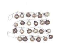 Creative Co-Op Guirnaldas de Tela de Vidrio de Mercurio en Relieve, Color Blanco y Gris, Multicolor