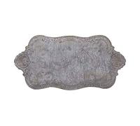 Creative Co-Op Tin Tray, Distressed Grey Finish