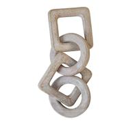 Creative Co-op Wood Chain Décor, Whitewashed Decoración de Cadena de Madera de Mango, blanqueada, Blanco