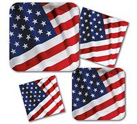 Creative Converting 320113 Juego de vajilla para 16 invitados, platos de papel y servilletas, American Valor
