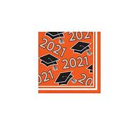 Creative Converting 349640 Orange 2021 Grad - Servilletas de papel