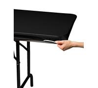 Creative Converting 701000 Stay-Put Plastic Table Cover, 29 by 72", Black