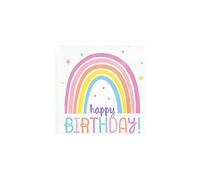 Creative Converting PC352005 Servilletas de almuerzo de 2 capas, 33 cm, 16 unidades, rosa, azul, amarillo y blanco