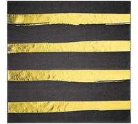Creative Converting Servilletas a rayas negras y doradas, 16 unidades