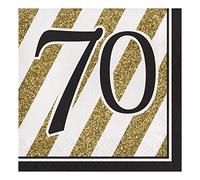 Creative Converting Servilletas de almuerzo de 16 unidades, 70, color negro y dorado